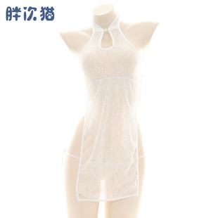 超欲~蕾丝半透明旗袍睡裙 超欲民国性感内衣私房古典睡衣家居服