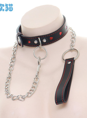 撩汉风原宿爱心皮革项圈链子