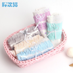 包邮 花边蕾丝胖次 两条 甜美日系少女内裤 低腰小内内棉质