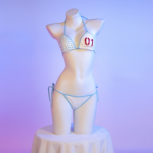 睡衣写真 印花绑带内衣私房三点式 初二次元 音皮革比基尼