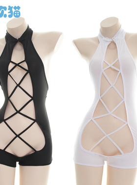 hso，原创旗袍水着睡衣 日系少女镂空露背性感连体衣家居服睡裙