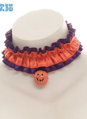 万圣节脖环~南瓜铃铛项圈超可爱