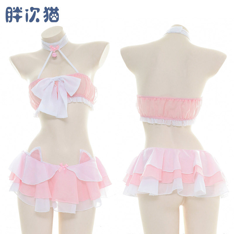 雪纺蝴蝶结猫咪套装 超短裙挂脖睡衣睡裙性感内衣比基尼家居服,女士内衣/男士内衣/家居服,睡裙,淘宝优惠券,粉丝福利购,淘宝优惠卷