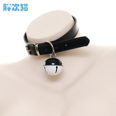 很可爱哦 牵引链 原宿少女可爱女仆风 大铃铛项圈 pu皮革脖环