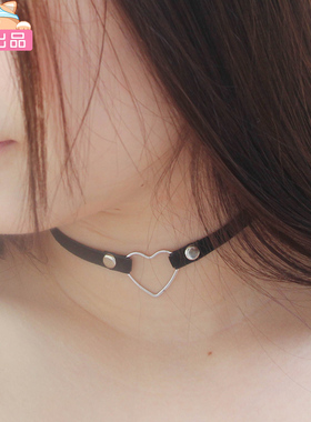 爱心形项圈桃心锁骨链软妹