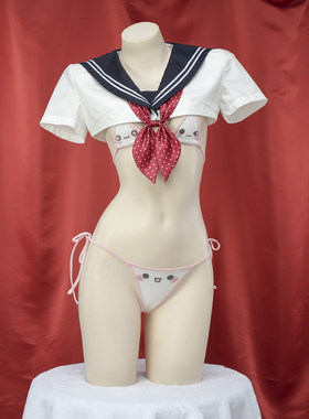 颜文字超短水手服套装