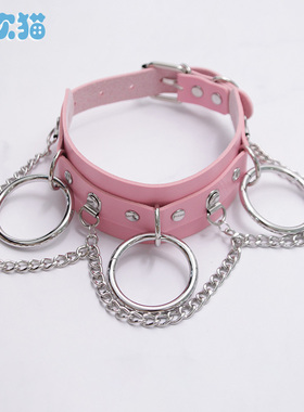 原宿皮革脖环链子项圈