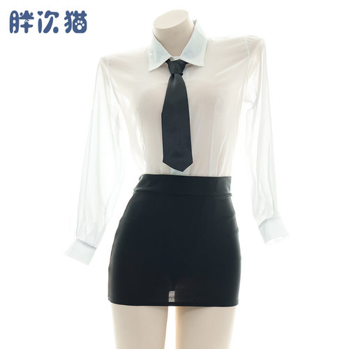 OL制服秘书装半透衬衫包臀裙