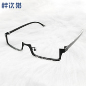 二次元 没有镜片 饰镜眼镜框 cos眼镜架 网红半框眼镜方框女装