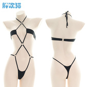 太绝了 连体比基尼吊带内衣性感私房绑带睡衣家居服