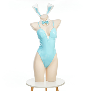 动漫游戏漆皮兔女郎  亮面cos服 飞鸟 明日  COSPLAY皮革兔子装