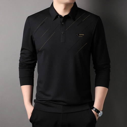 新款男士摩登舞长袖上衣国标训练服华尔兹拉丁交谊舞练功服T恤衫