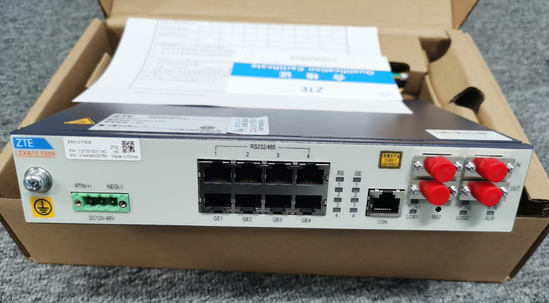 ZXA10F809光网络单元ONU工业级直流双PON 适用于中兴