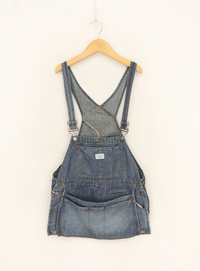 内销夏款童装    女童多口袋小设计短款牛仔背带裙  DD