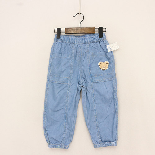 长口袋毛绒黄熊头莱赛尔束口裤