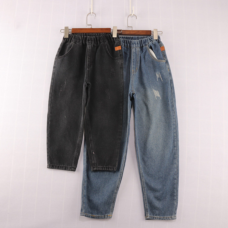 内销春秋新品 男童两色休闲小直筒左侧带黄标8G-8-4