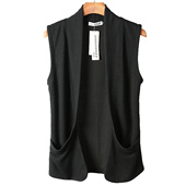 开衫 潮流薄款 外搭 修身 无袖 马甲外套男士 黑色坎肩背心春秋青年韩版