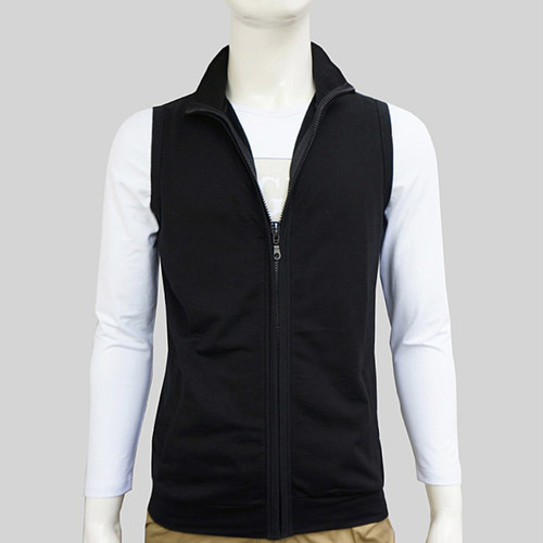 薄款休闲无袖开衫马甲男