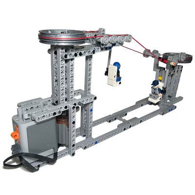 微型缆车立体环形轨道MOC积木