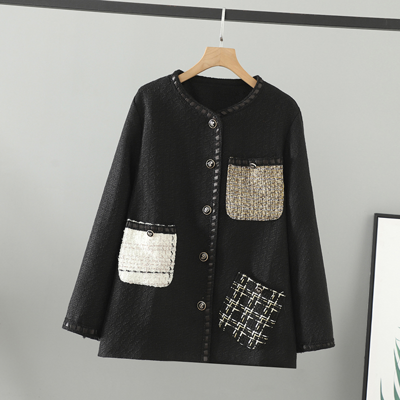 小香风外套女洋气大码粗花呢上衣