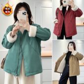 胖mm冬装 保暖中年加绒棉袄翻领加厚颗粒绒棉衣女 新款 2025大码 女装