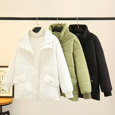 胖mm加肥加大短款羽绒棉服女
