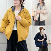 2025冬装 胖mm棉衣炸街中年格子连帽加厚棉袄女 女装 新款 加肥加大码