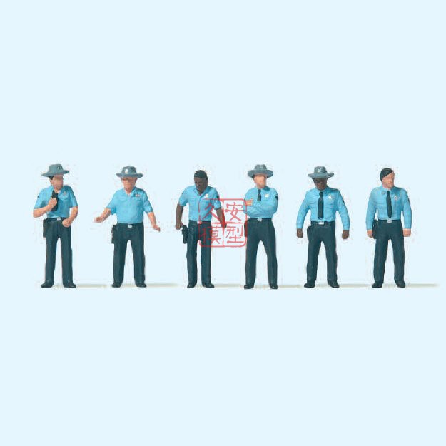 仿真人物 微缩小人 1:87 PREISER 10798 美国警察 高速公路巡警