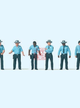 仿真人物 微缩小人 1:87 PREISER 10798 美国警察 高速公路巡警