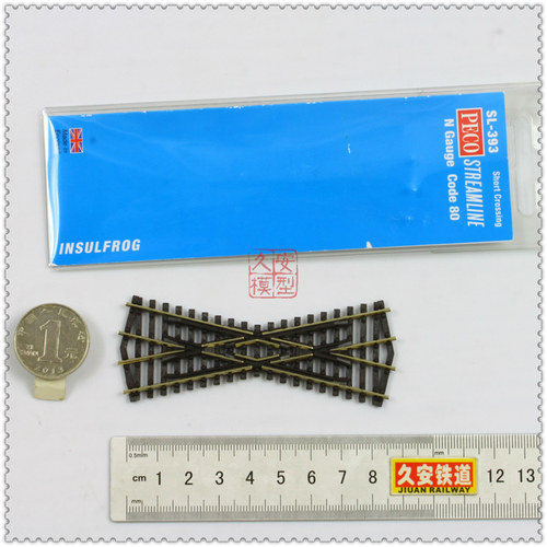 PECO 专业火车模型轨道 N比例1:160 CODE80 SL-393 短交叉