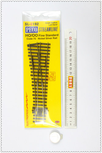 久安铁道 PECO 专业火车轨道CODE75 SL-E192 小号左岔 金属岔心