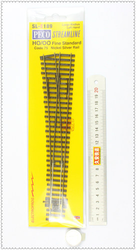 久安铁道 PECO 专业火车轨道CODE75 SL-E189 大号左岔 金属岔心