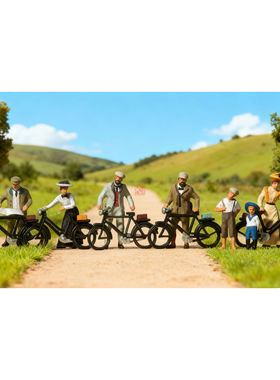 1:87 PREISER回眸百年系列 12129 推着自行车的人 1900年代