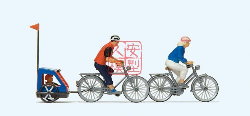 久安铁道 仿真人物 微缩小人 1:87 PREISER 10638 全家骑游II