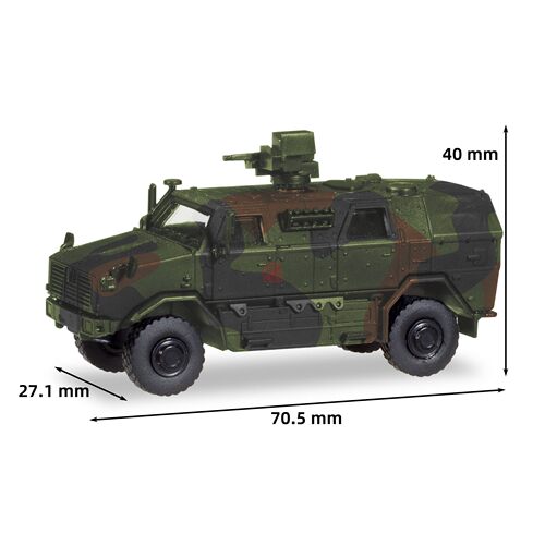 Herpa Military 1:87 746151 野狗Dingo轮式装甲车+FLW100武器站
