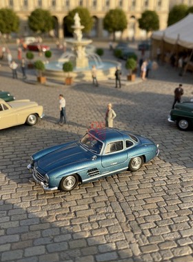 久安铁道汽车模型1:87Herpa 430975-002 奔驰300SL Gullwing