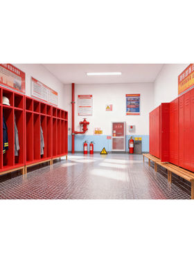 久安铁道 拼装模型 1:87 PREISER 17708 消防员的衣物和更衣柜