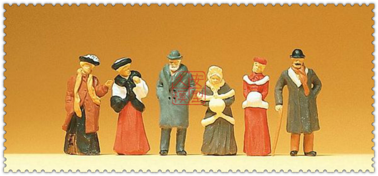 1:87 PREISER回眸百年系列 12197 冬季路上的行人 1900年代