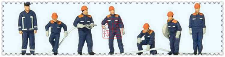 仿真人物 微缩小人 1:87 PREISER 10719 青年消防队