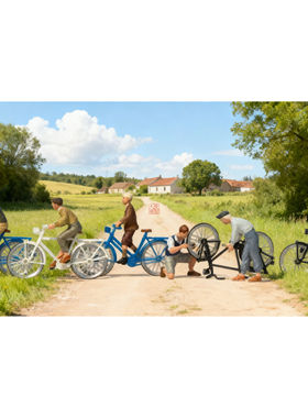 仿真人物 微缩小人 1:87 PREISER 10716 骑自行车的青年