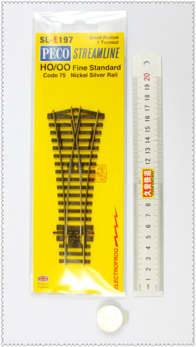 久安铁道 PECO 专业火车轨道CODE75 SL-E197 小号Y岔 金属岔心