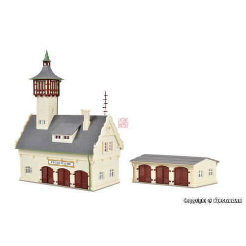 久安铁道沙盘建筑模型1:160N比例 VOLLMER 47781 乡村消防局+车库
