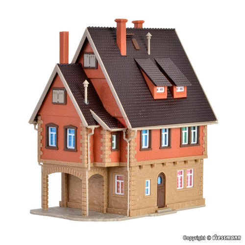 久安铁道沙盘建筑模型1:160N比例 VOLLMER 47732 半木结构3层民居