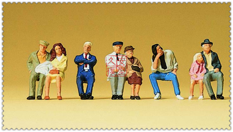 久安铁道 仿真人物 微缩小人 1:87 PREISER 10384 坐着的旅客