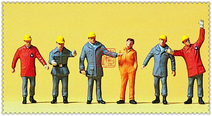 仿真人物 微缩小人 1:87 PREISER 10458 德国联邦救援署THW 1990