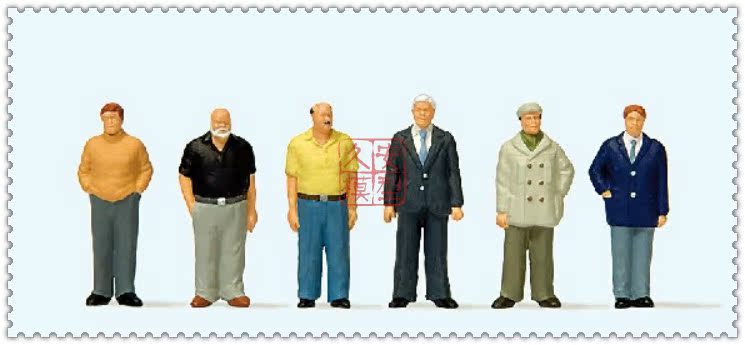 久安铁道 仿真人物 微缩小人 1:87 PREISER 10634 站姿大叔6名