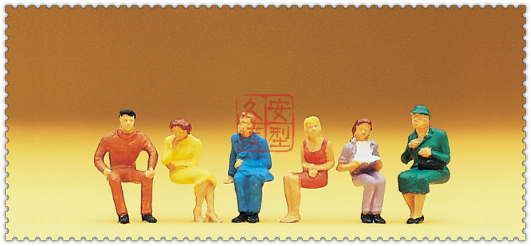久安铁道 仿真人物 微缩小人 1:87 PREISER 14095 坐着的路人