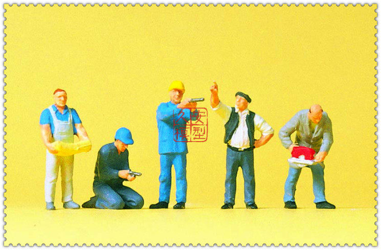 久安铁道 仿真人物 微缩小人 1:87 preiser 10498 正在干活的工人