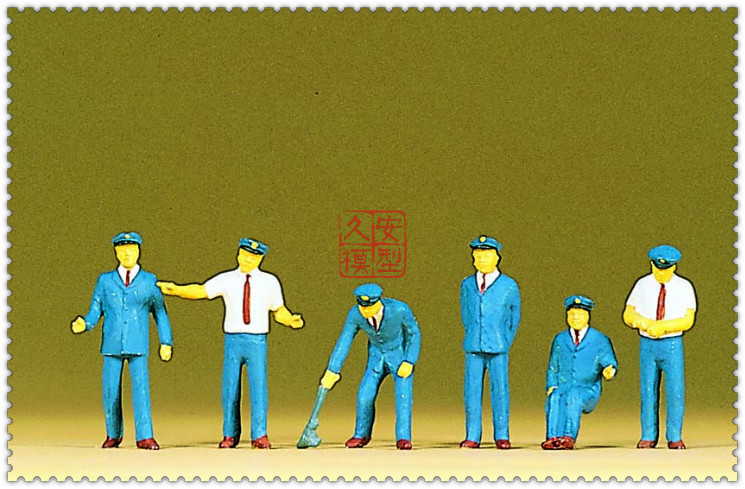 仿真人物 微缩小人 1:87 PREISER 10019 日本铁路工作人员