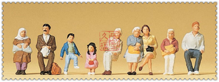 苔藓盆栽微拍人物 1:87 PREISER 10385 车上的坐姿旅客